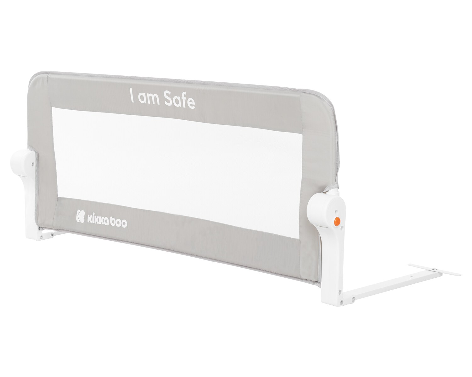 Kikkaboo Bettschutzgitter I am safe 102 cm lang, f&uuml;r Matratzenst&auml;rke 12 - 20 cm grau 