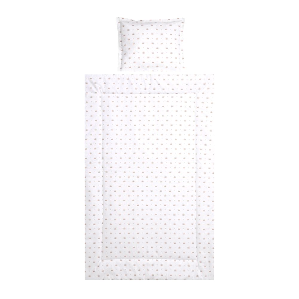 Lorelli Kinderbettw&auml;sche 3-teilig, Decke 140 x 95 Kissen 43 x 35 Laken 150 x 100 wei&szlig; beige 