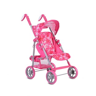 Moni Puppenwagen Stars 9351 faltbar, Rückenlehne und Schiebegriffe verstellbar pink 