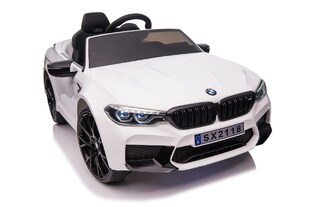 ES-Toys Kinder Elektroauto BMW M5 lizenziert EVA-Reifen Kunstledersitz MP3, USB weiß 