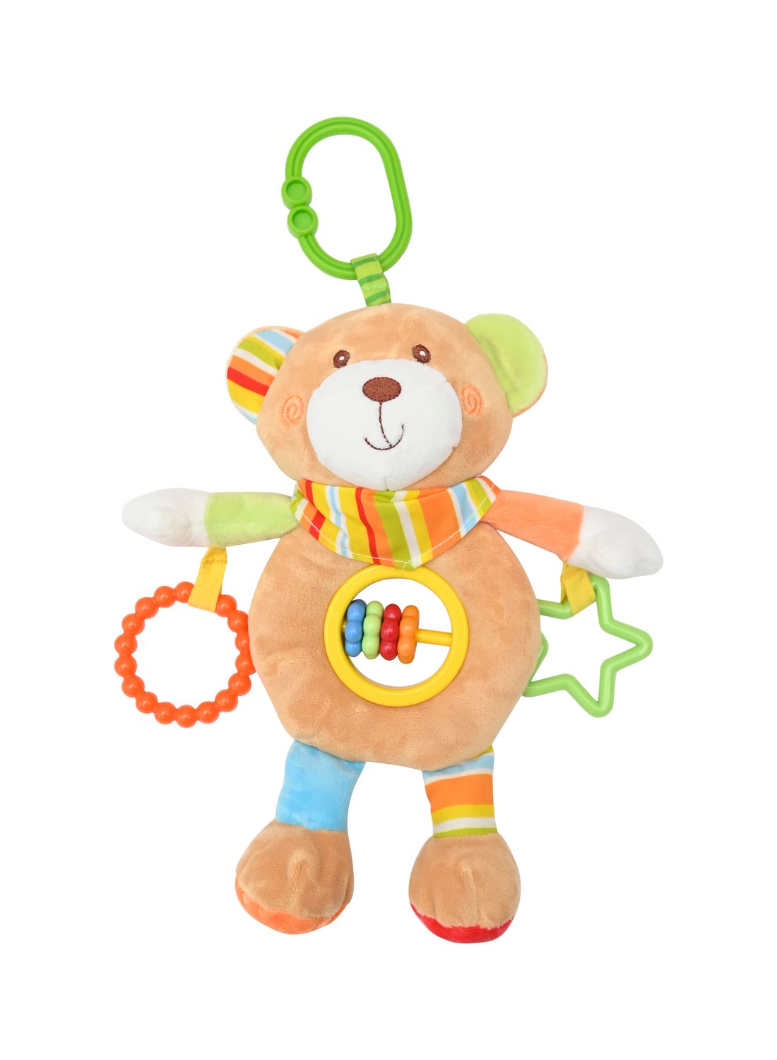 Lorelli Baby Kuscheltier Activitiy Spielzeug Pl&uuml;sch, Greifling, C-Ring ab Geburt beige 