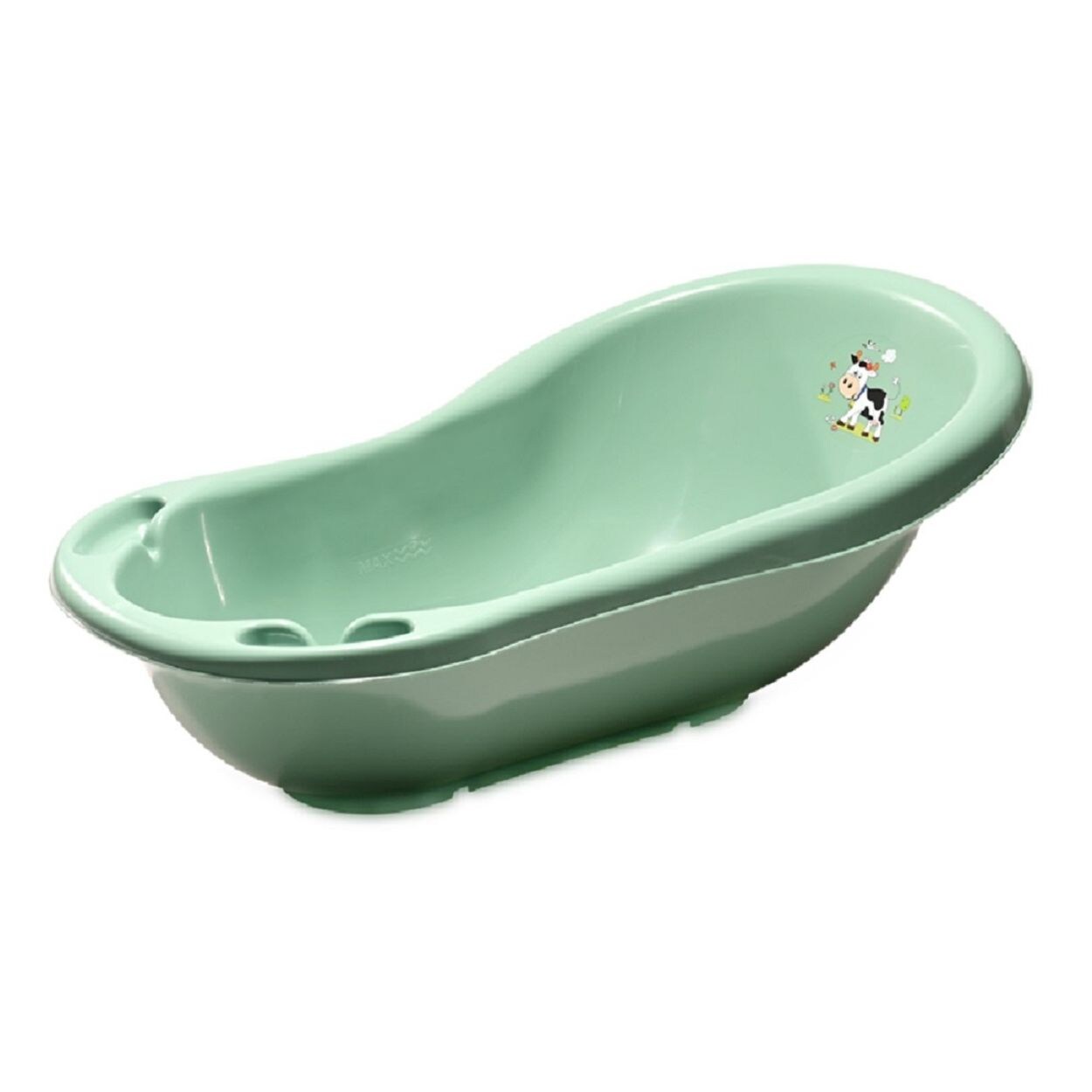 Babybadewanne Hippo Ablagefächer 84 cm lang ergonomische Form ab Geburt dunkelgrün