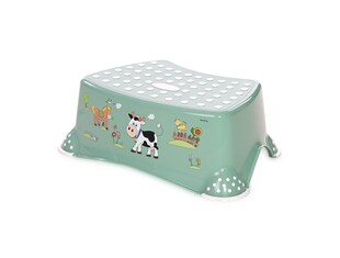 Lorelli Badhocker Funny Farm, einstufiger Tritthocker, rutschfest, Gummi-Noppen grün 