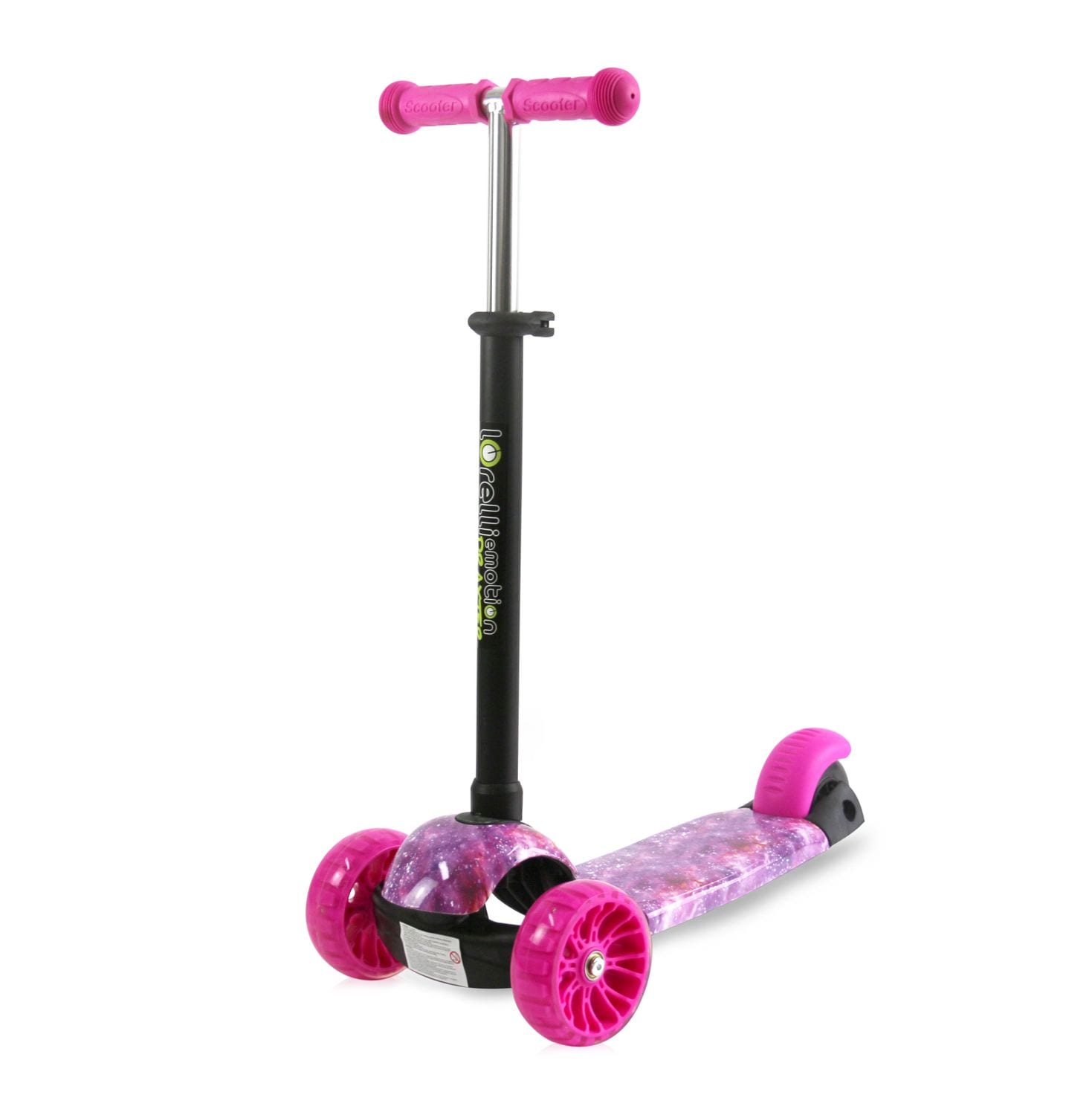 Lorelli Kinderroller Draxter 3 R&auml;der, h&ouml;henverstellbar, PU-Leuchtr&auml;der Fu&szlig;bremse pink 