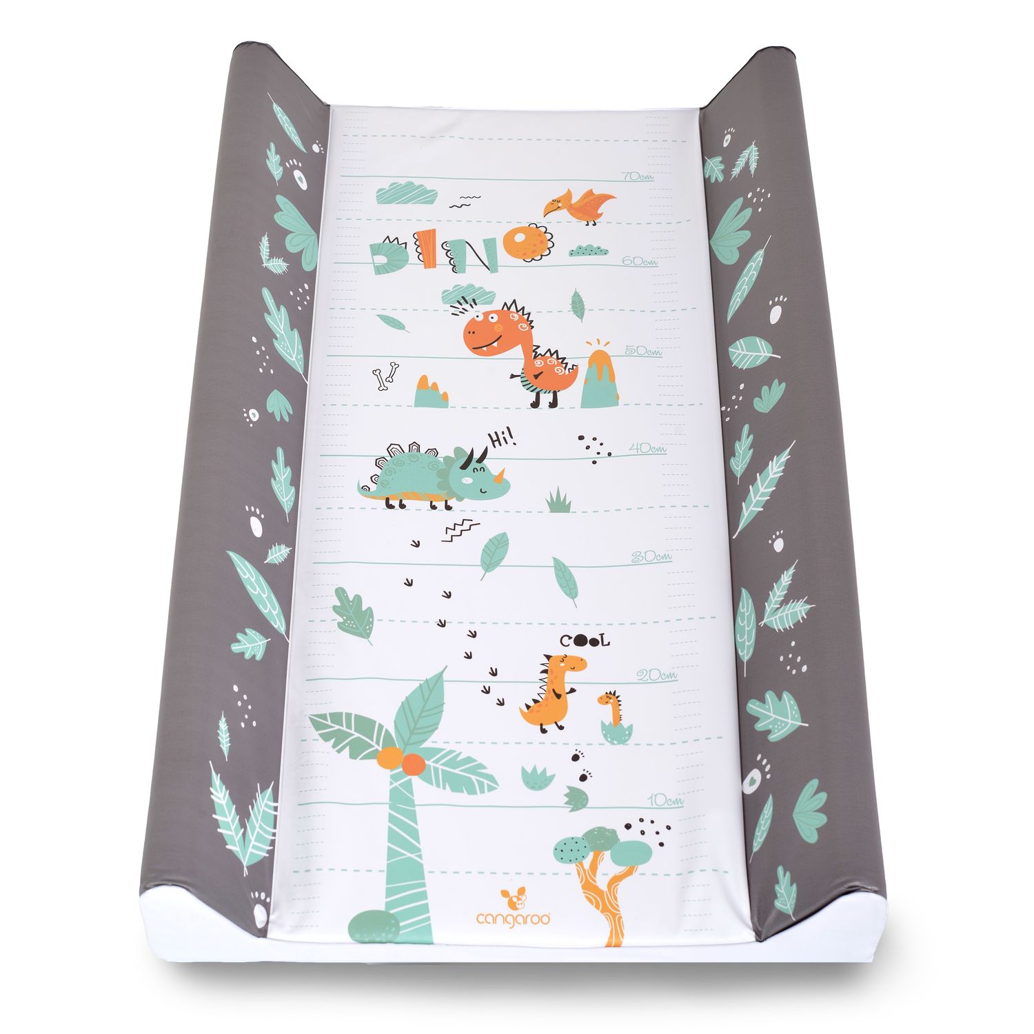 Cangaroo Wickelauflage Dino 50 x 80 cm, seitlicher Rand, abwaschbar, ab Geburt gr&uuml;n 