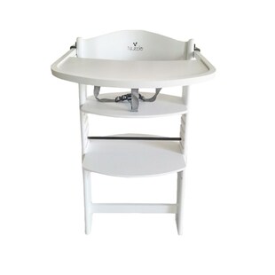 Cangaroo Kinderhochstuhl Nuttle 2 in 1 aus Holz, Treppenstuhl, verstellbar, Gurt weiß 