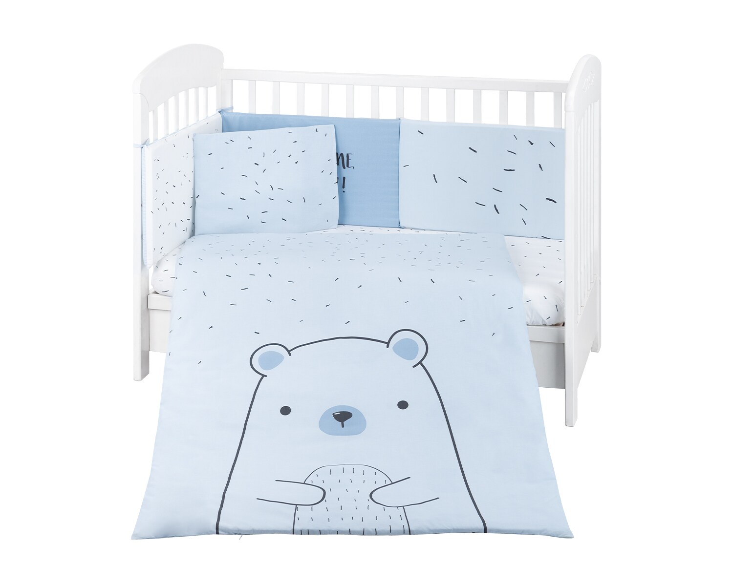 Kikkaboo Kinderbettw&auml;sche B&auml;r 6tlg. Decke 135 x 95 Kissen 45 x 35 Laken 140 x 70 blau 