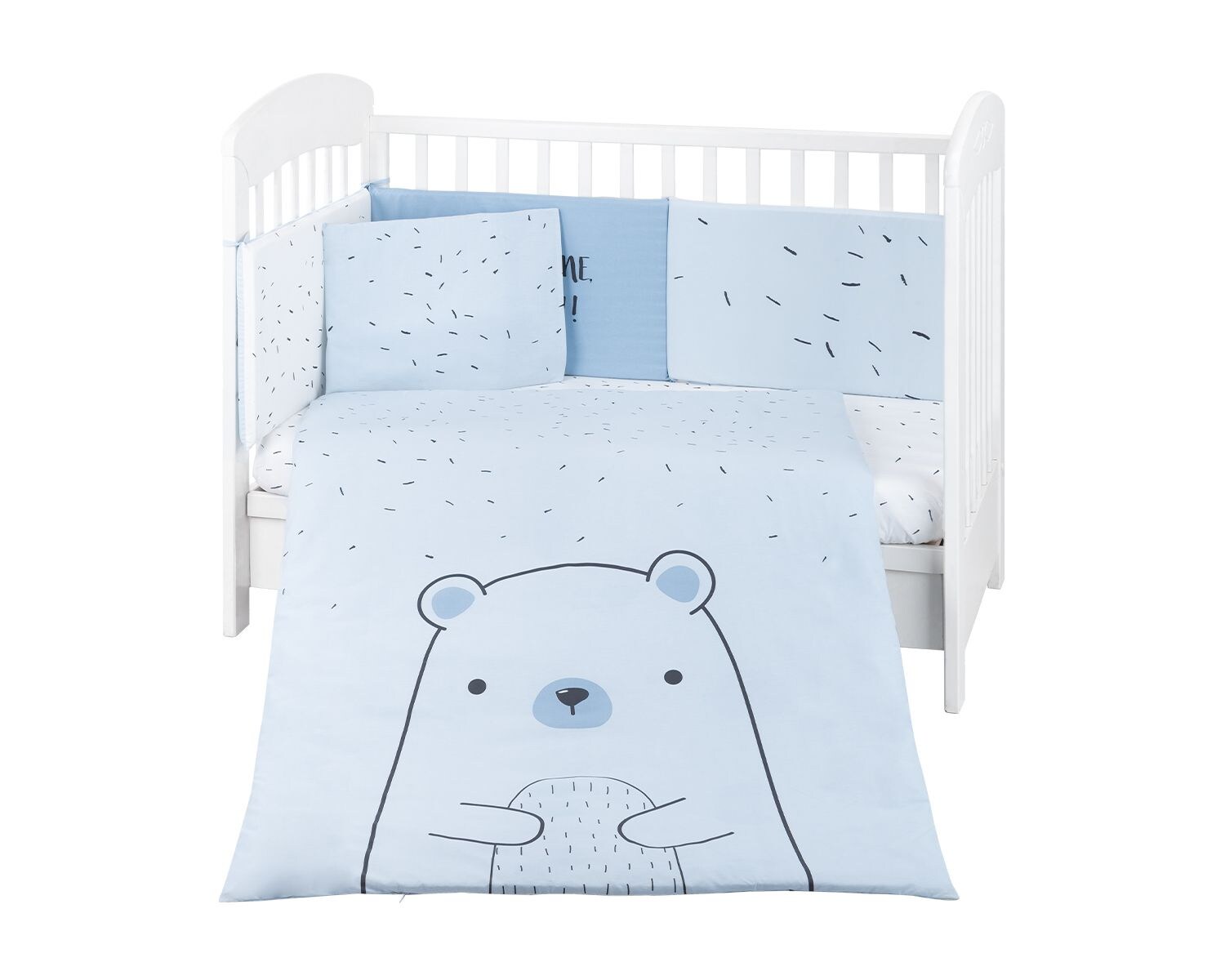 Kikkaboo Kinderbettwäsche Bär 6tlg. Decke 135 x 95 Kissen 45 x 35 Laken 140 x 70 blau