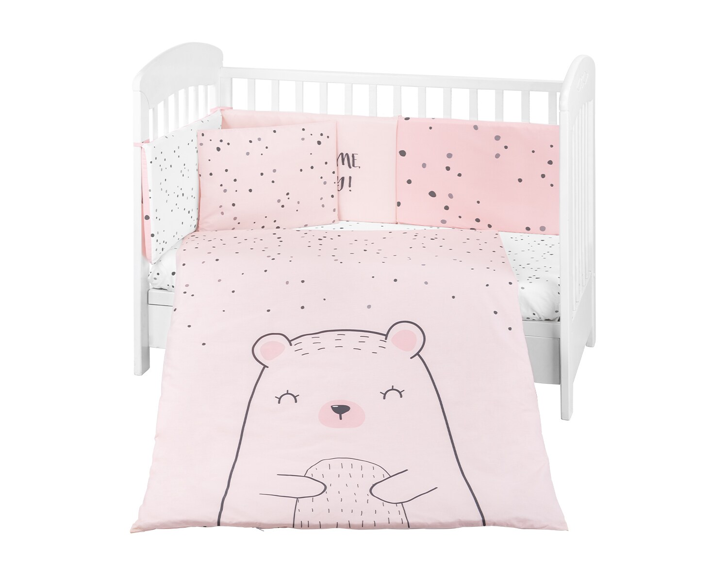Kikkaboo Kinderbettw&auml;sche B&auml;r 6tlg. Decke 135 x 95 Kissen 45 x 35 Laken 140 x 70 rosa 