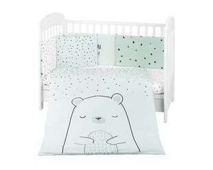 Kikkaboo Kinderbettwäsche Bär 6tlg. Decke 135 x 95 Kissen 45 x 35 Laken 140 x 70 grün 