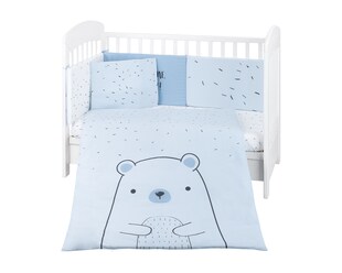 Kikkaboo Babybettwäsche Bär 6-tlg. Decke 135 x 95 Kissen 45 x 35 Laken 120 x 60 blau 