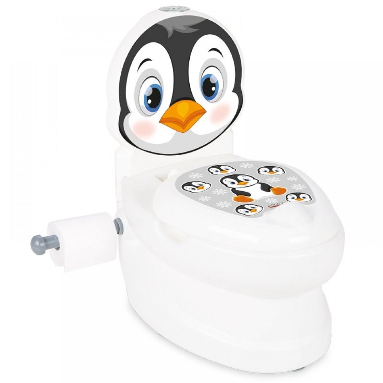 Töpfchen Pinguin 07565 Musik Licht Toilettenpapierhalter Deckel Behälter weiß