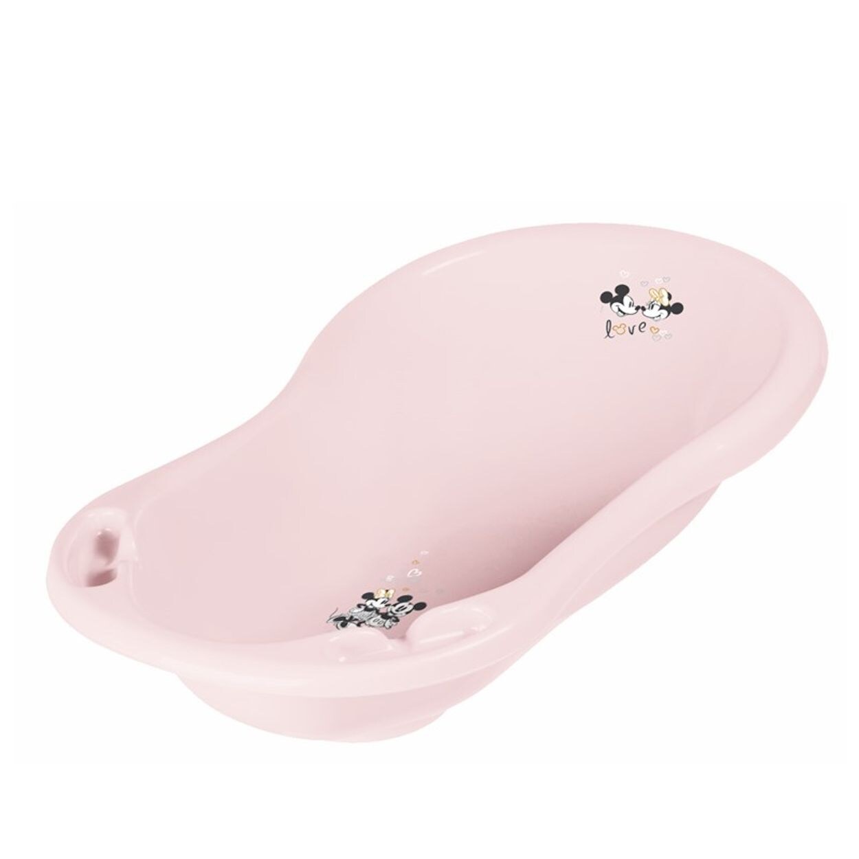Babybadewanne Comic 84 cm lang ergonomische Form Ablagefächer ab Geburt pink