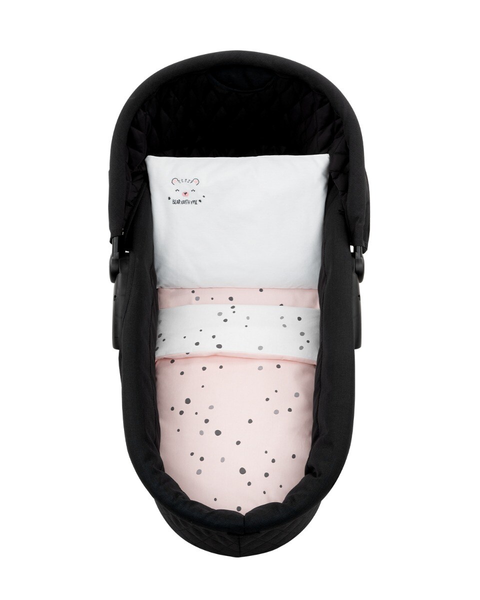 Kikkaboo Kinderwagen Bettw&auml;sche-Set B&auml;r 6tlg Decke 80 x 60 Kissen 35 x 26 Laken rosa 