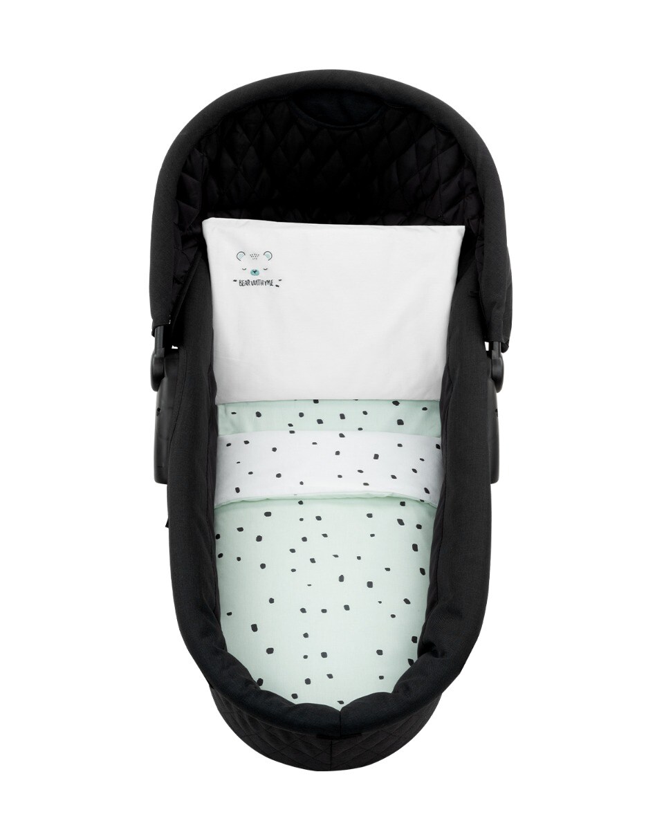 Kikkaboo Kinderwagen Bettw&auml;sche-Set B&auml;r 6tlg Decke 80 x 60 Kissen 35 x 26 Laken gr&uuml;n 