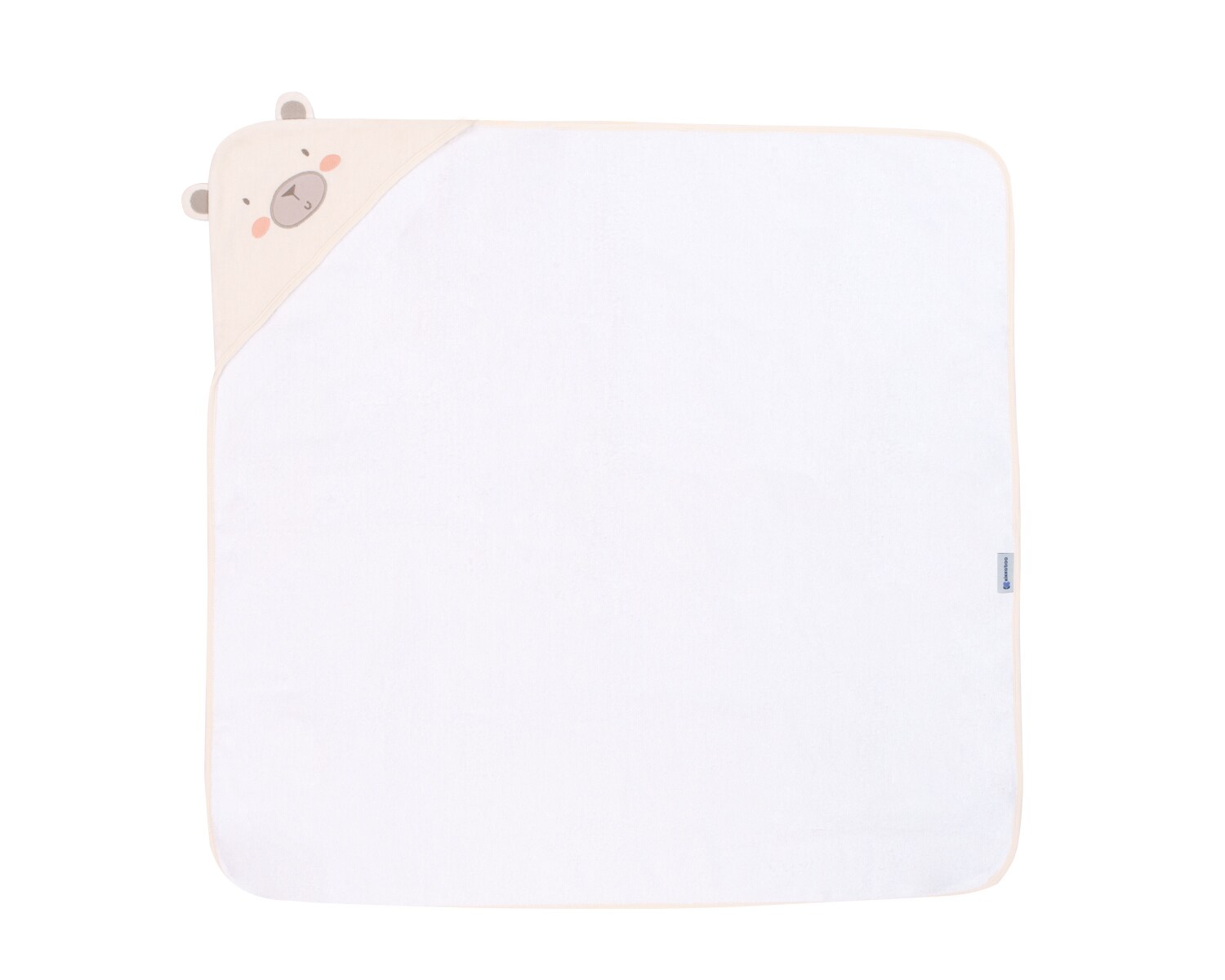Kikkaboo Kapuzenhandtuch 90 x 90 cm, Babyhandtuch mit Kapuze, 100% Baumwolle beige