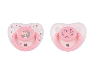 Kikkaboo Baby-Schnuller Savanna 0-6 Monate 2 Stück zwei Belüftungslöcher Silikon rosa 