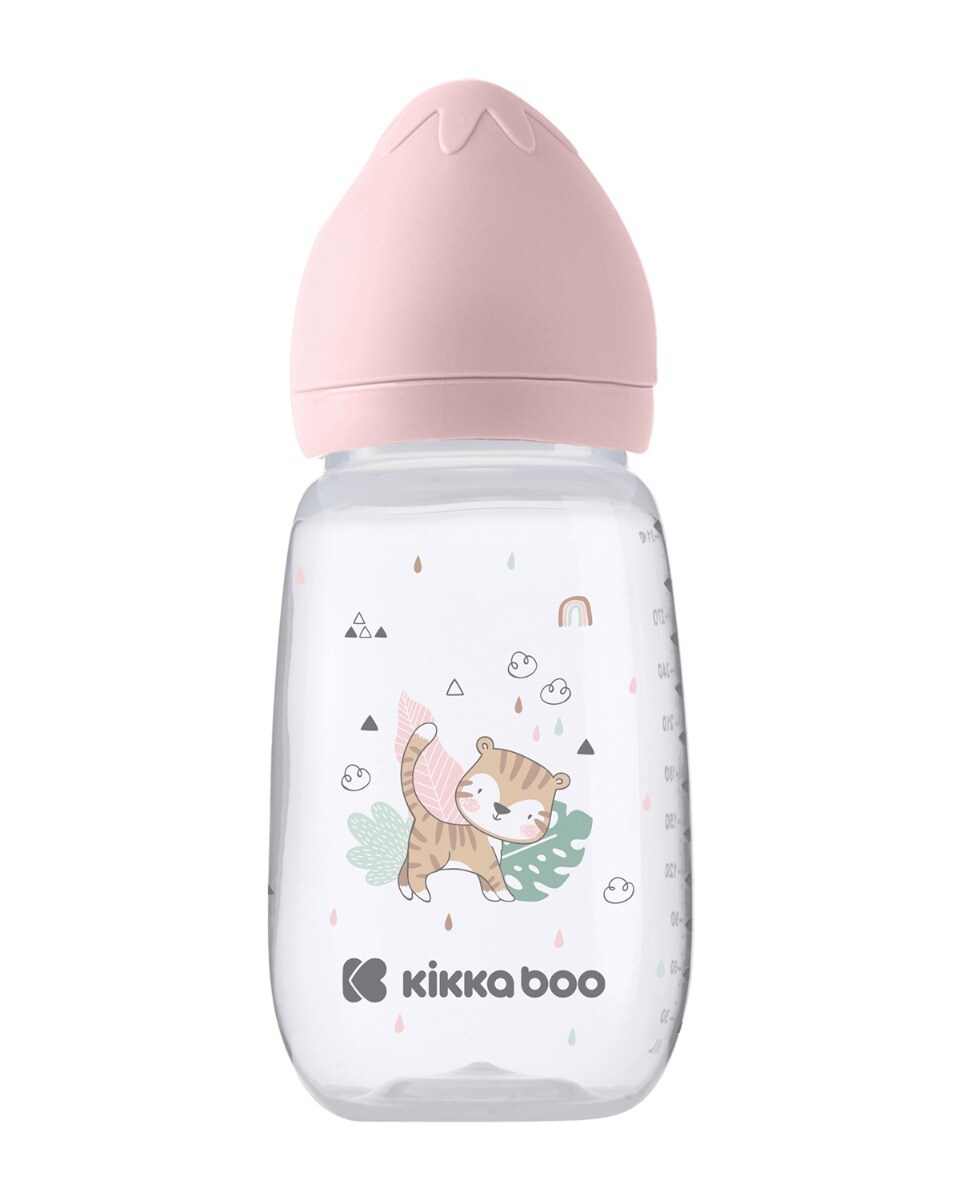 Kikkaboo Babyflasche Savanna 310ml Silikonsauger Gr&ouml;&szlig;e L Anti-Kolik ab 6 Monaten rosa 