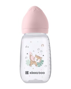 Kikkaboo Babyflasche Savanna 310ml Silikonsauger Größe L Anti-Kolik ab 6 Monaten rosa 