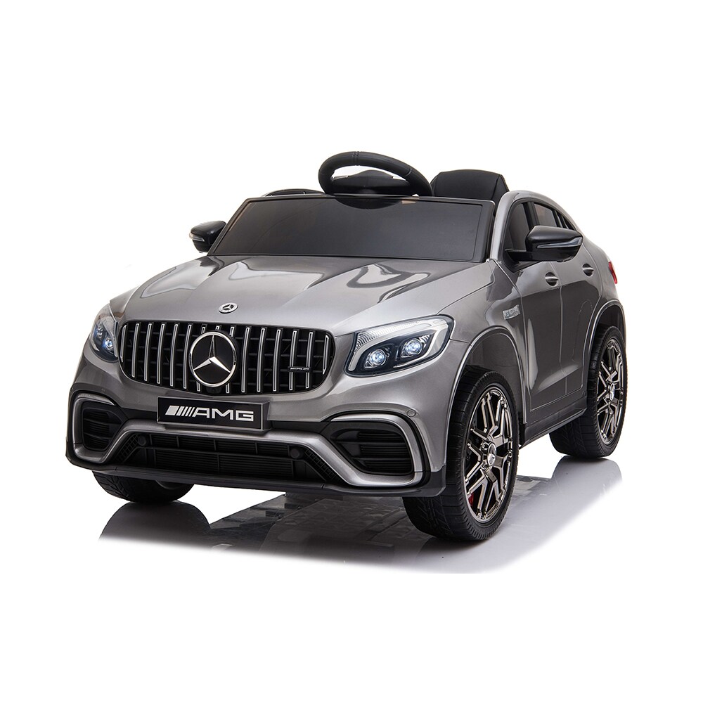 Moni Kinder Elektroauto Mercedes AMG GLC 63S, EVA-Reifen, Musik, Fernbedienung silber 