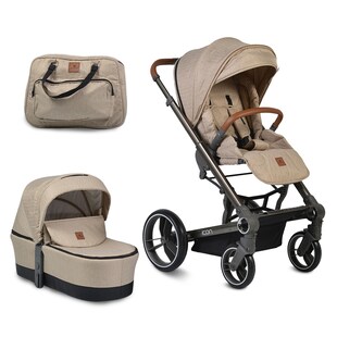 Cangaroo Kombikinderwagen Icon 2 in 1 Sportsitz Babywanne Wickeltasche PU-Räder beige 