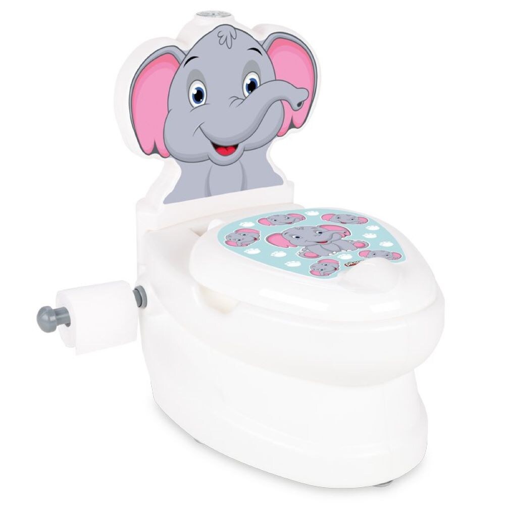 Pilsan T&ouml;pfchen Elefant 07566 Musik Licht Toilettenpapierhalter Beh&auml;lter Deckel wei&szlig; 