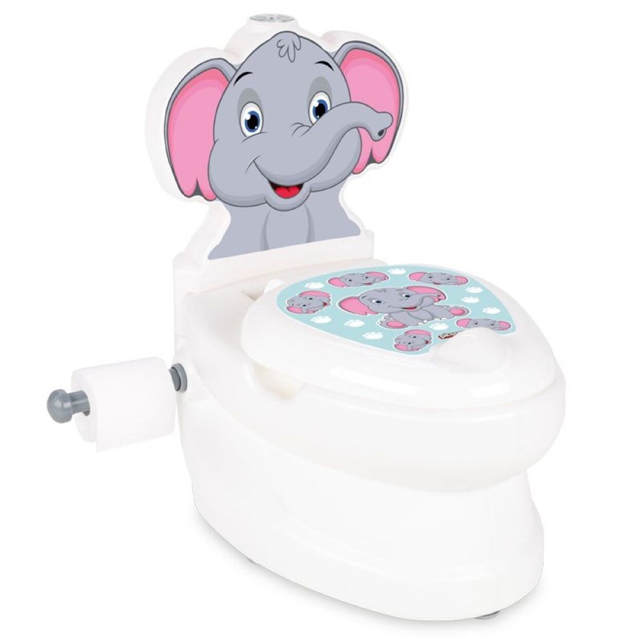 Töpfchen Elefant 07566 Musik Licht Toilettenpapierhalter Behälter Deckel weiß