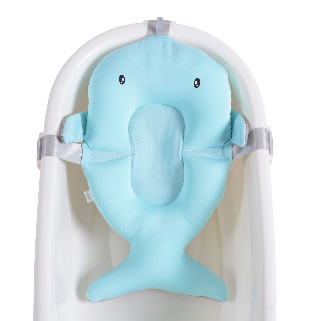 Babybadenetz Bailey Badekissen, Badeauflage, Kunststoff Clips ab Geburt blau