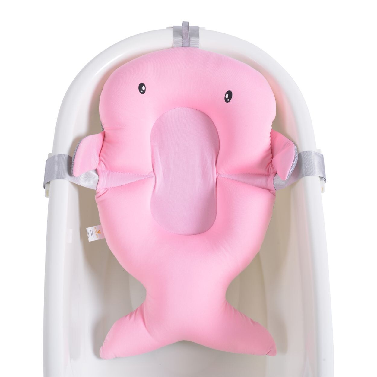 Babybadenetz Bailey Badekissen, Badeauflage, Kunststoff Clips ab Geburt rosa