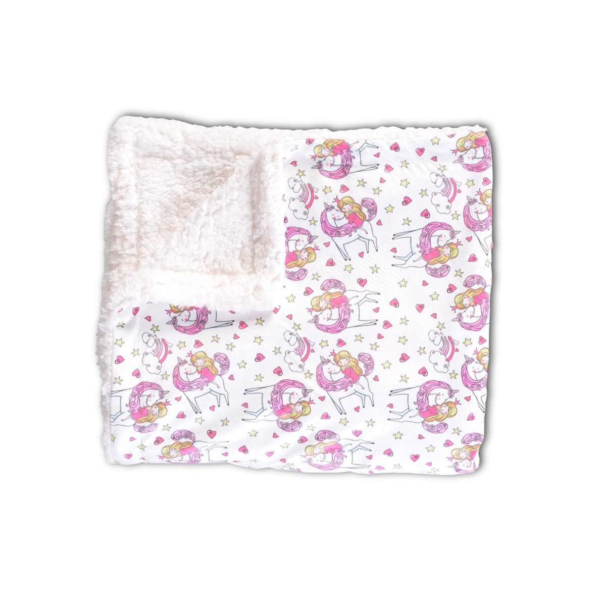 Cangaroo Babydecke Einhorn, Gr&ouml;&szlig;e 105 x 75 cm, kuschelige Schmusedecke ab Geburt pink 