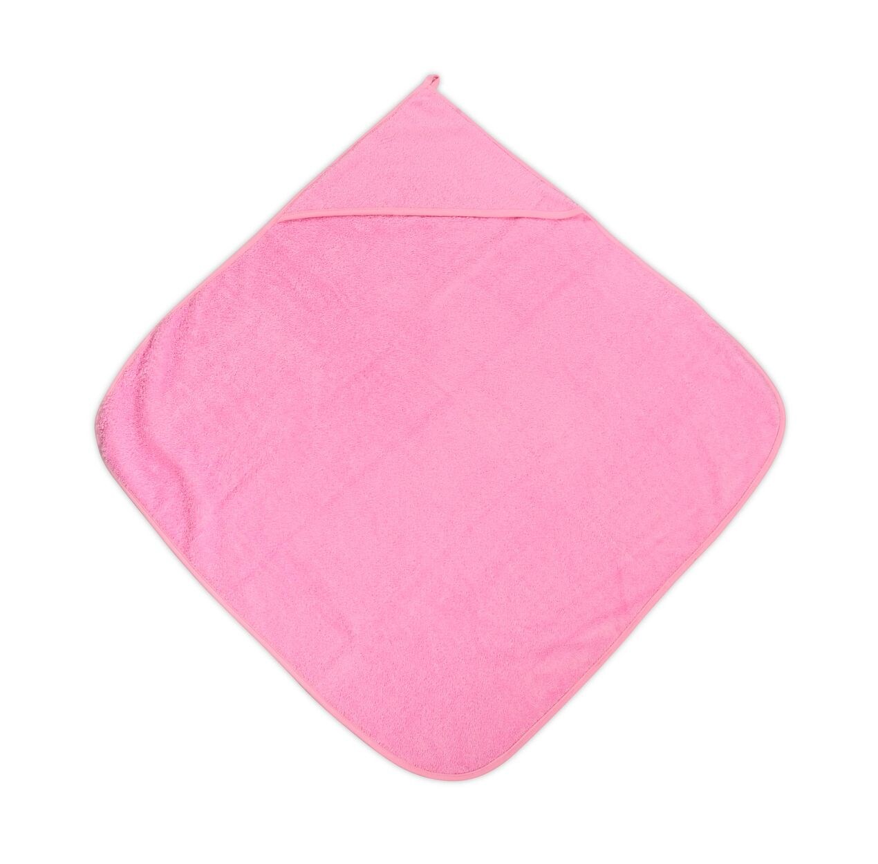 Baby-Badehandtuch 80 x 80 cm, Kapuzenhandtuch, Badetuch, ab Geburt rosa
