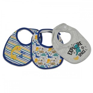 Cangaroo Babylatz 3er Set Kay Selbstverschluss, waschbar, wasserfest, ab Geburt blau 