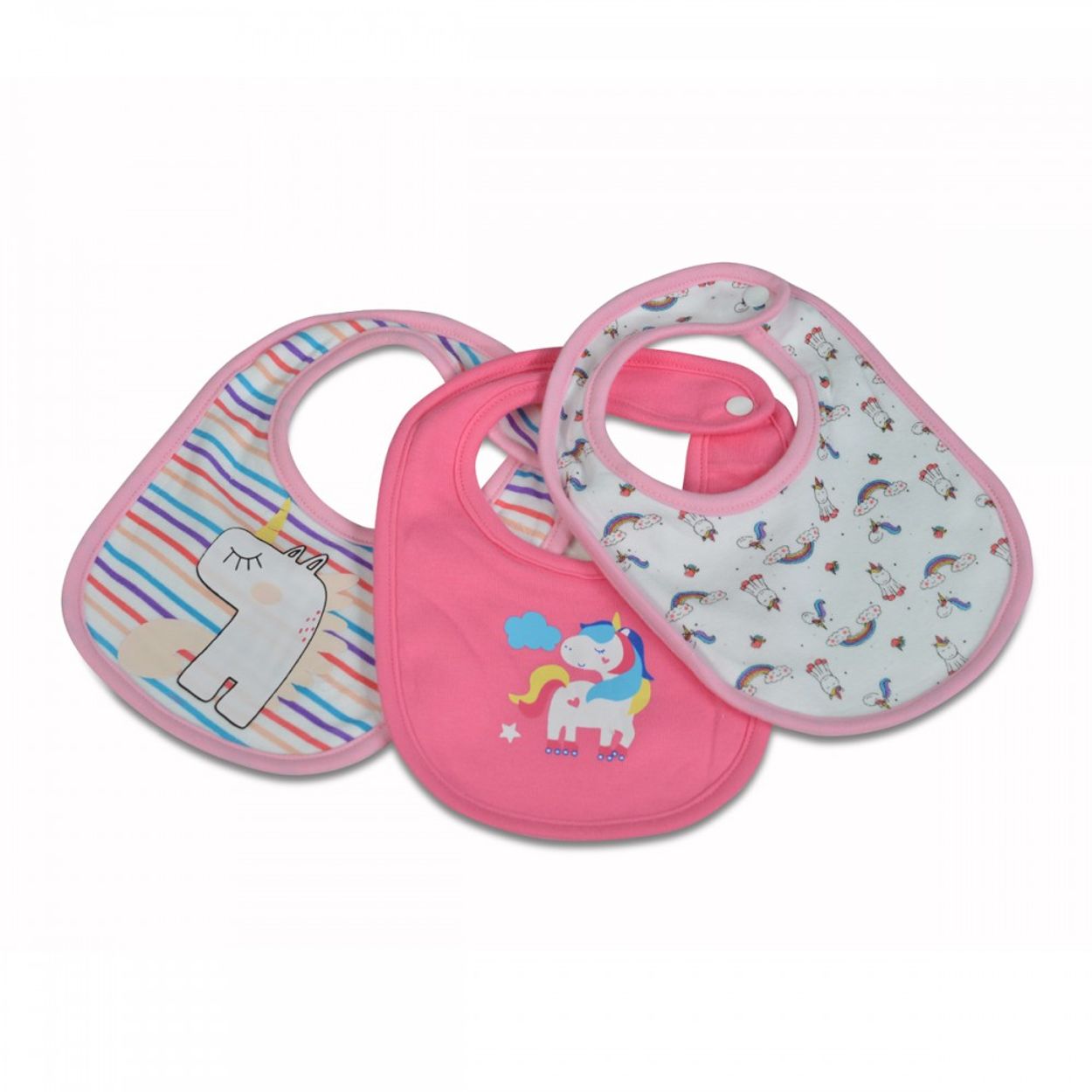 Cangaroo Babylatz 3er Set Kay Selbstverschluss, waschbar, wasserfest, ab Geburt rosa 