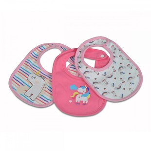 Cangaroo Babylatz 3er Set Kay Selbstverschluss, waschbar, wasserfest, ab Geburt rosa 