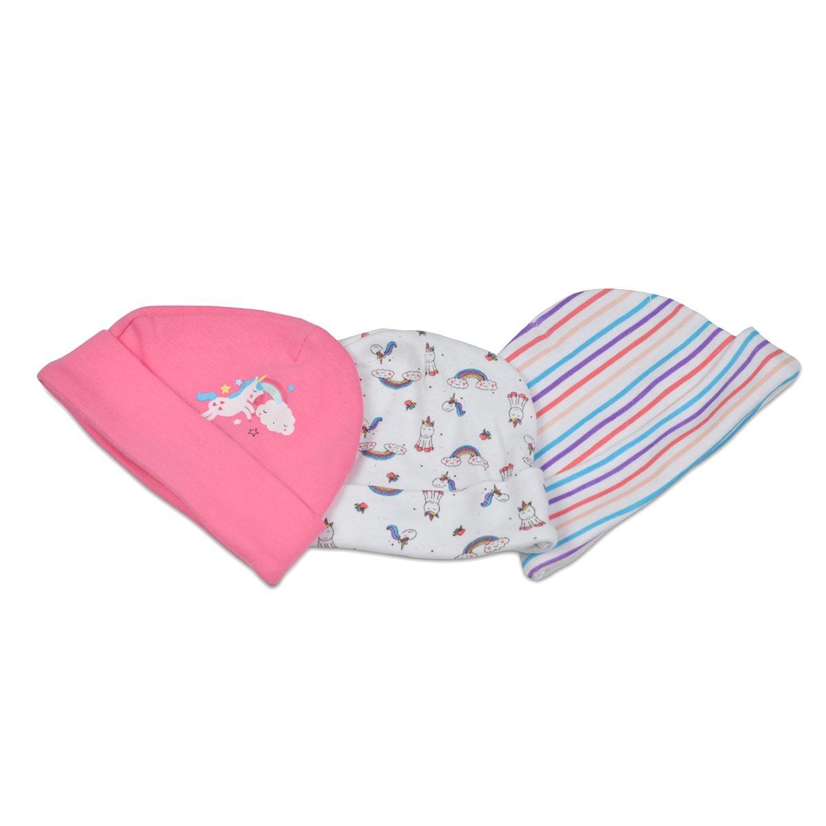 Cangaroo Babym&uuml;tze Kay 3er-Set Gr&ouml;&szlig;e 46 cm, Erstlingsm&uuml;tze, 100% Baumwolle pink 