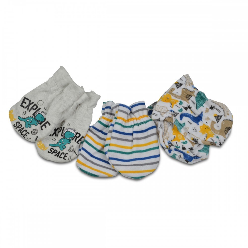 Cangaroo Baby-F&auml;ustlinge Kay 3er Set, aus 100% Baumwolle, Erstlingshandschuhe blau 
