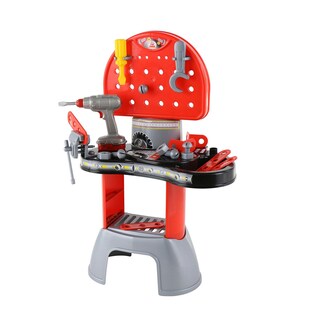 Polesie Kinderwerkstatt 43221 mit Elektroschrauber, Schraubendreher, Zubehör rot 