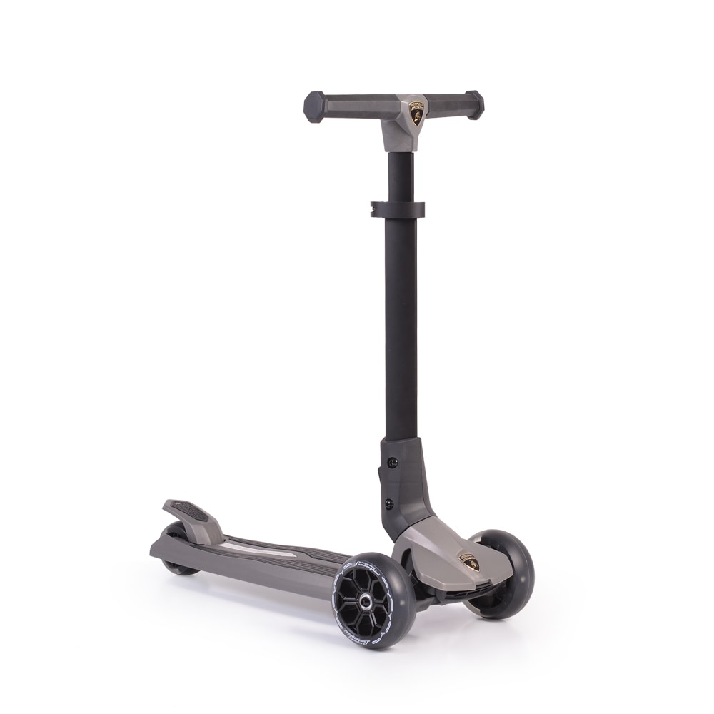 Byox Kinderroller Lamborghini 3 R&auml;der klappbar PU-R&auml;der ABEC-7 LED-R&auml;der Bremse grau 