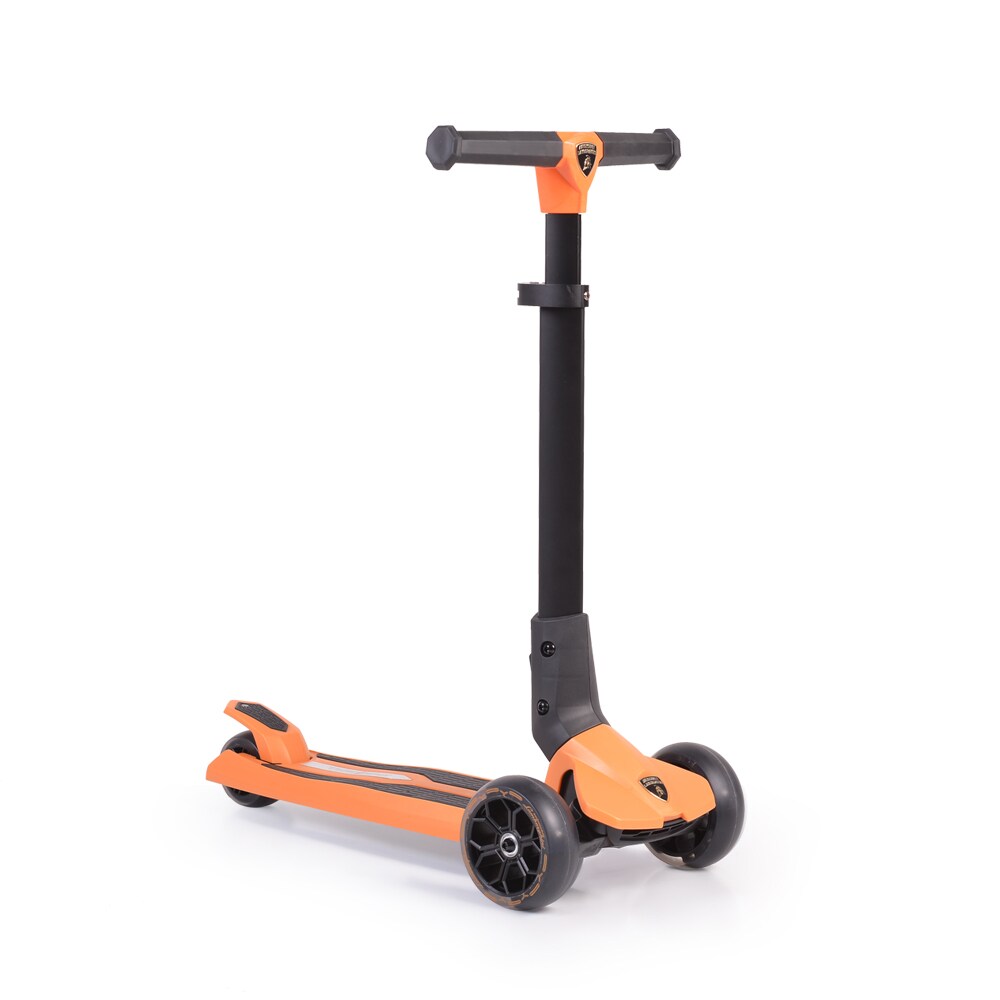 Byox Kinderroller Lamborghini 3 R&auml;der klappbar PU-R&auml;der ABEC-7 LED-R&auml;der Bremse orange 