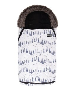 Kikkaboo Fußsack Shiny Nylon für Kinderwagen Motiv aufgedruckt Reißverschluss weiß 