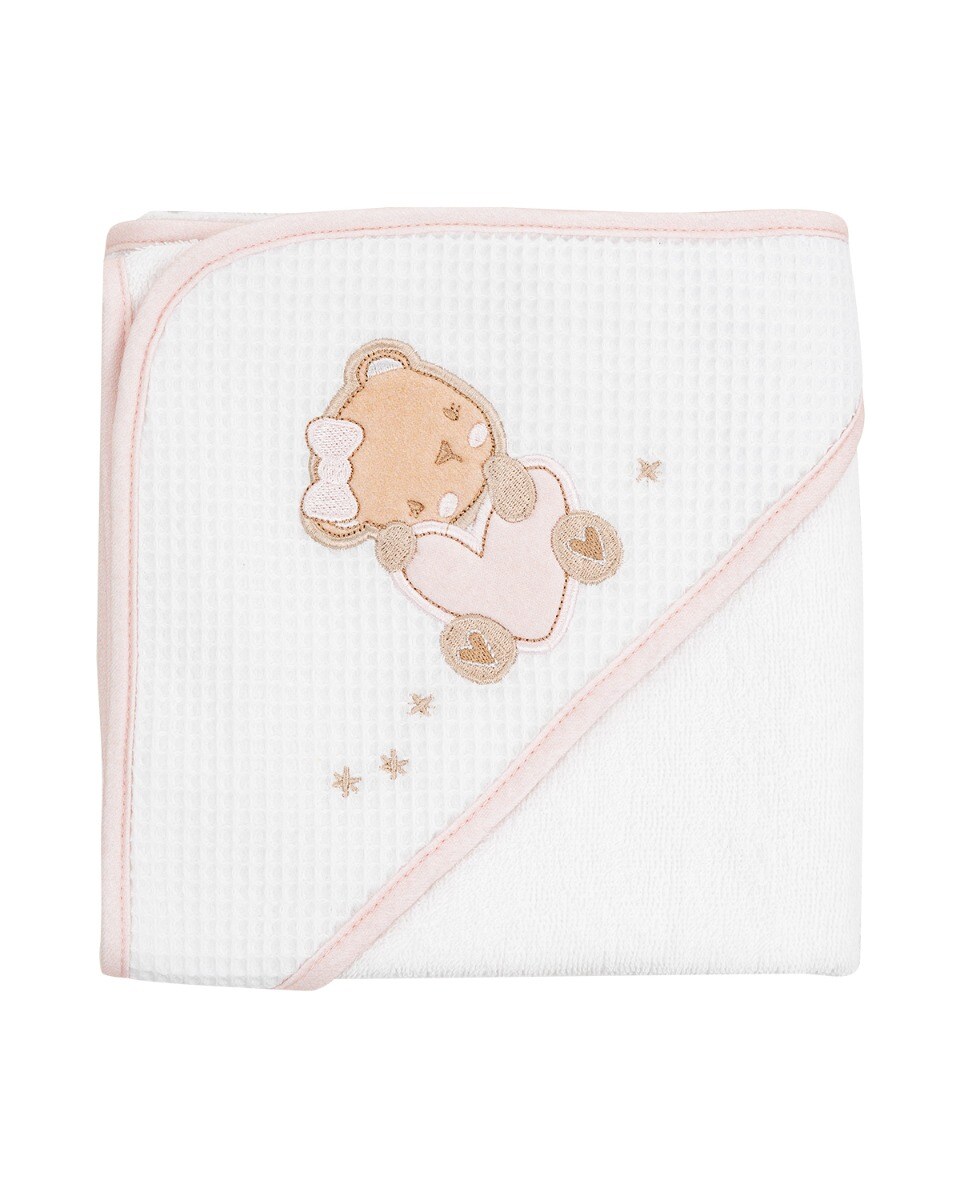 Kikkaboo Kapuzenhandtuch Dream Big 90 x 90 cm Babyhandtuch Tiermotiv Baumwolle rosa 