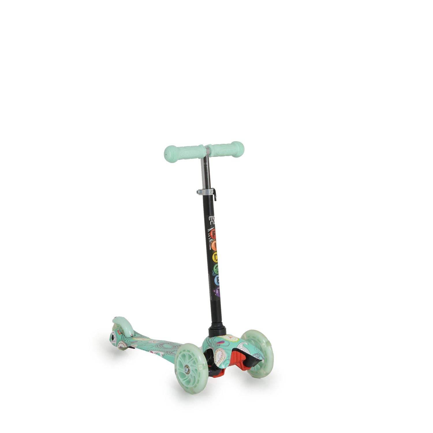 Moni Kinderroller Fidget 3 R&auml;der h&ouml;henverstellbar, PU-R&auml;der, Wasserdruck, ABEC-7 gr&uuml;n 