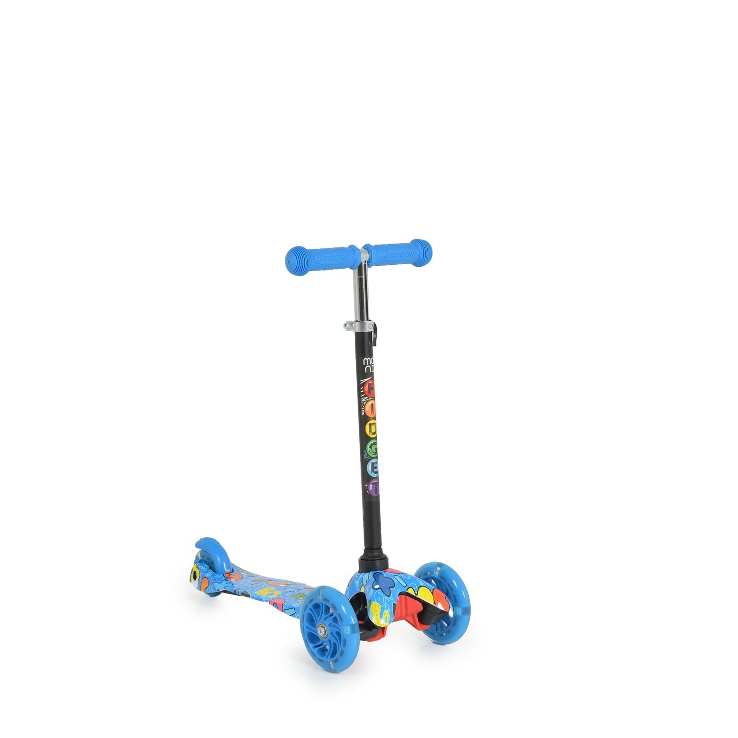 Moni Kinderroller Fidget 3 R&auml;der h&ouml;henverstellbar, PU-R&auml;der, Wasserdruck, ABEC-7 blau 