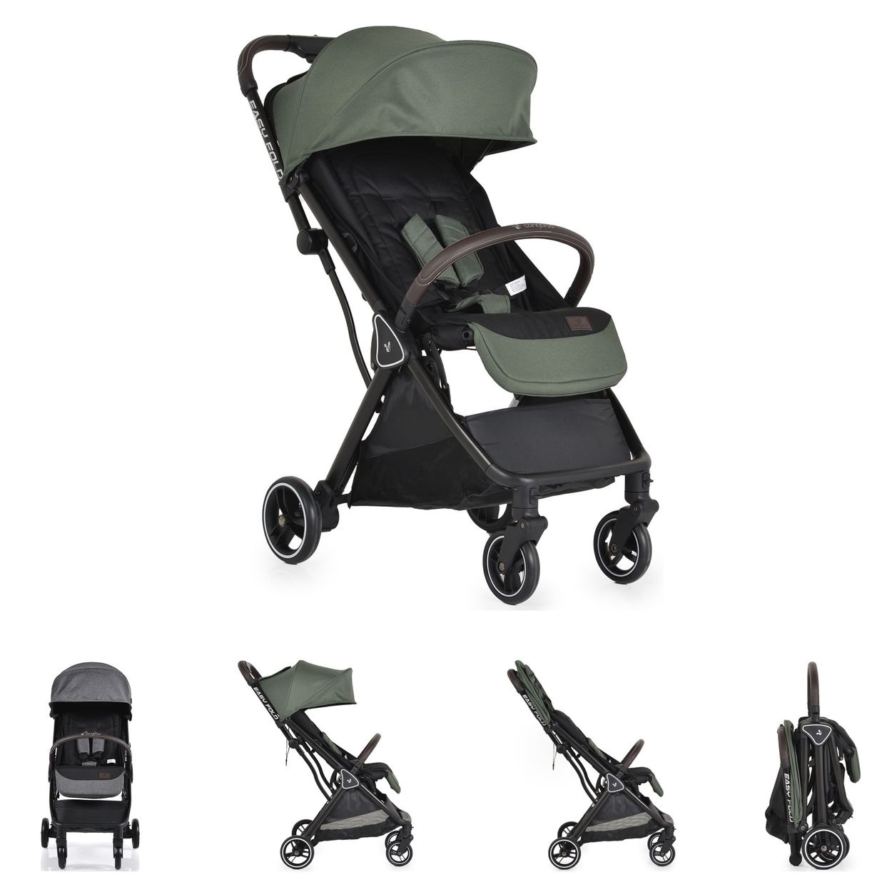 Cangaroo Kinderwagen Buggy easy Fold Alu Sonnendach verstellbar, faltbar, Korb gr&uuml;n 