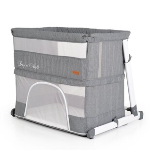 Cangaroo Beistellbett 2 in 1 Day´n Night verstellbar Matratze Laufstall Babybett grau 