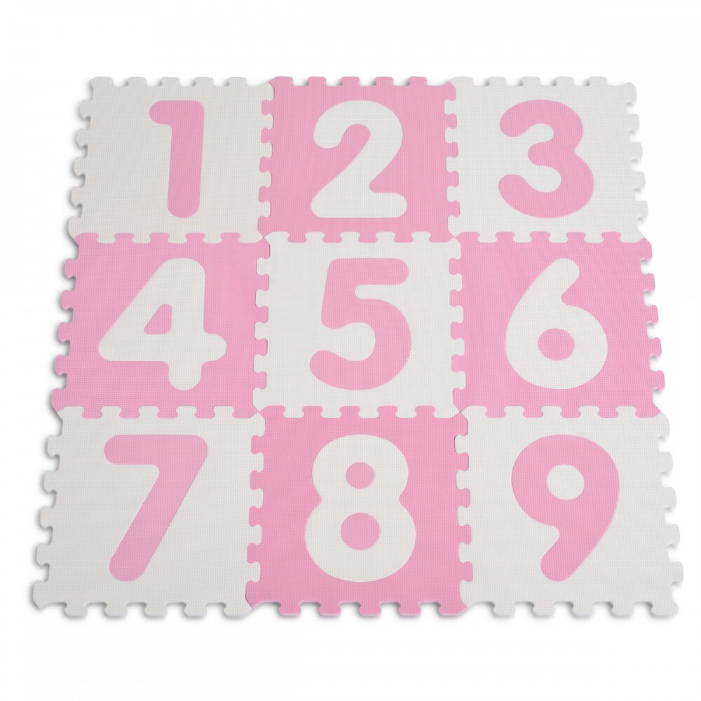 Moni Puzzlematte 9-teilig Zahlen 1001B3 Puzzleteppich Teilegr&ouml;&szlig;e 32 x 32 cm rosa 