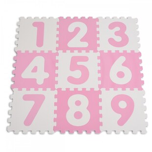 Moni Puzzlematte 9-teilig Zahlen 1001B3 Puzzleteppich Teilegröße 32 x 32 cm rosa 