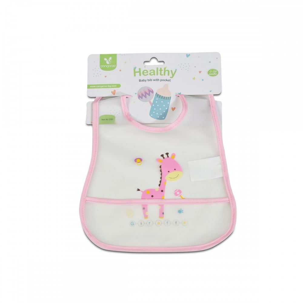 Cangaroo Babylatz Healthy 1701 mit Selbstverschluss, Kr&uuml;melschutz, EVA-Material rosa 