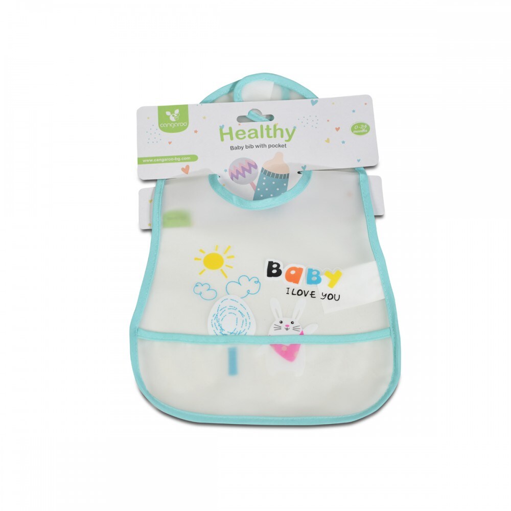 Cangaroo Babylatz Healthy 1701 mit Selbstverschluss, Kr&uuml;melschutz, EVA-Material t&uuml;rkis 