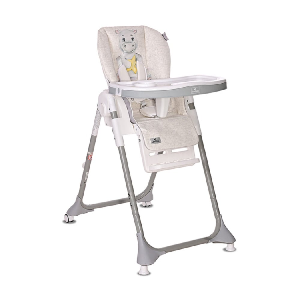 Lorelli Kinderhochstuhl Felicita, faltbar, verstellbar, 5-Punkt-Gurt, 2 R&auml;der neige grau 